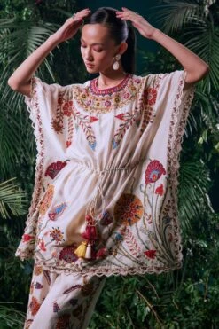 Chandrima Ivory Thread Work Kaftan -Inca Sales Store 41123cm30 2