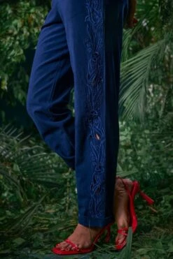 Chandrima Indigo 3-D Floral Jumpsuit -Inca Sales Store 41123cm67 3