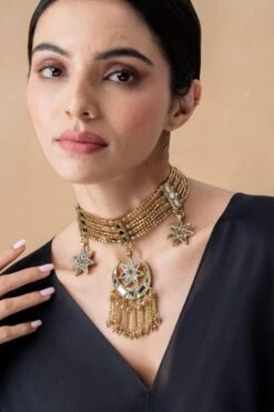 Ritika Sachdeva Gold Mirror Work Necklace -Inca Sales Store 41123rs1 3 1