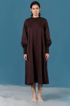 ILK Coffee Bean Embroidered Dress