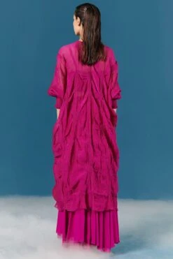 ILK Bouganville Smocked Chanderi Cape -Inca Sales Store 411ilk21 3