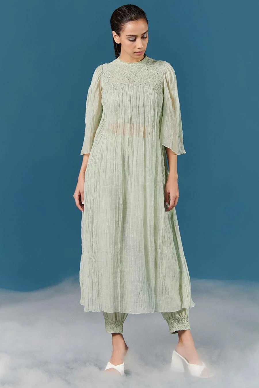 ILK Green Lily Embellished Scarf 4 ILK Green Lily Embellished Scarf - Image 2