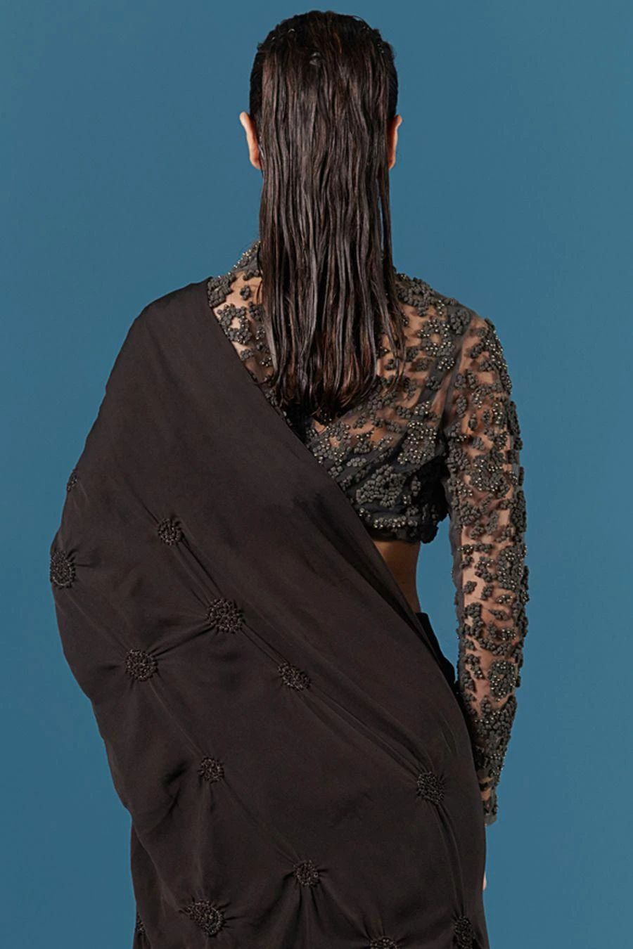 ILK Charcoal Foam Cloud Embroidered Crop Top 5 ILK Charcoal Foam Cloud Embroidered Crop Top - Image 3