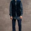 Tarun Tahiliani Men Teal Velvet Jacket Set -Inca Sales Store 411ttmw32 1