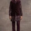 Tarun Tahiliani Men Wine Velvet Jacket Set -Inca Sales Store 411ttmw33 1