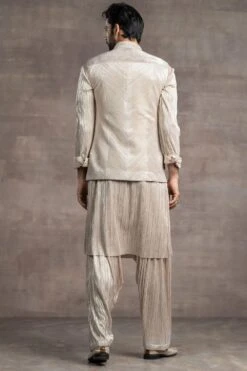 Tarun Tahiliani Men Gold Crinkled Bundi Jacket Set -Inca Sales Store 411ttmw34 4