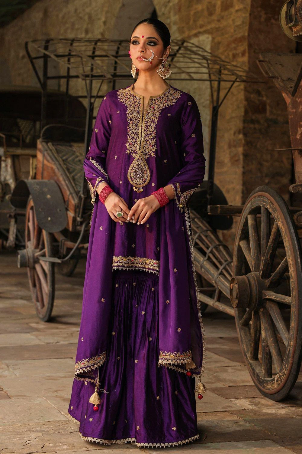 Niti Bothra Purple Zari Dori Embroidered Sharara Set 3 Niti Bothra Purple Zari Dori Embroidered Sharara Set