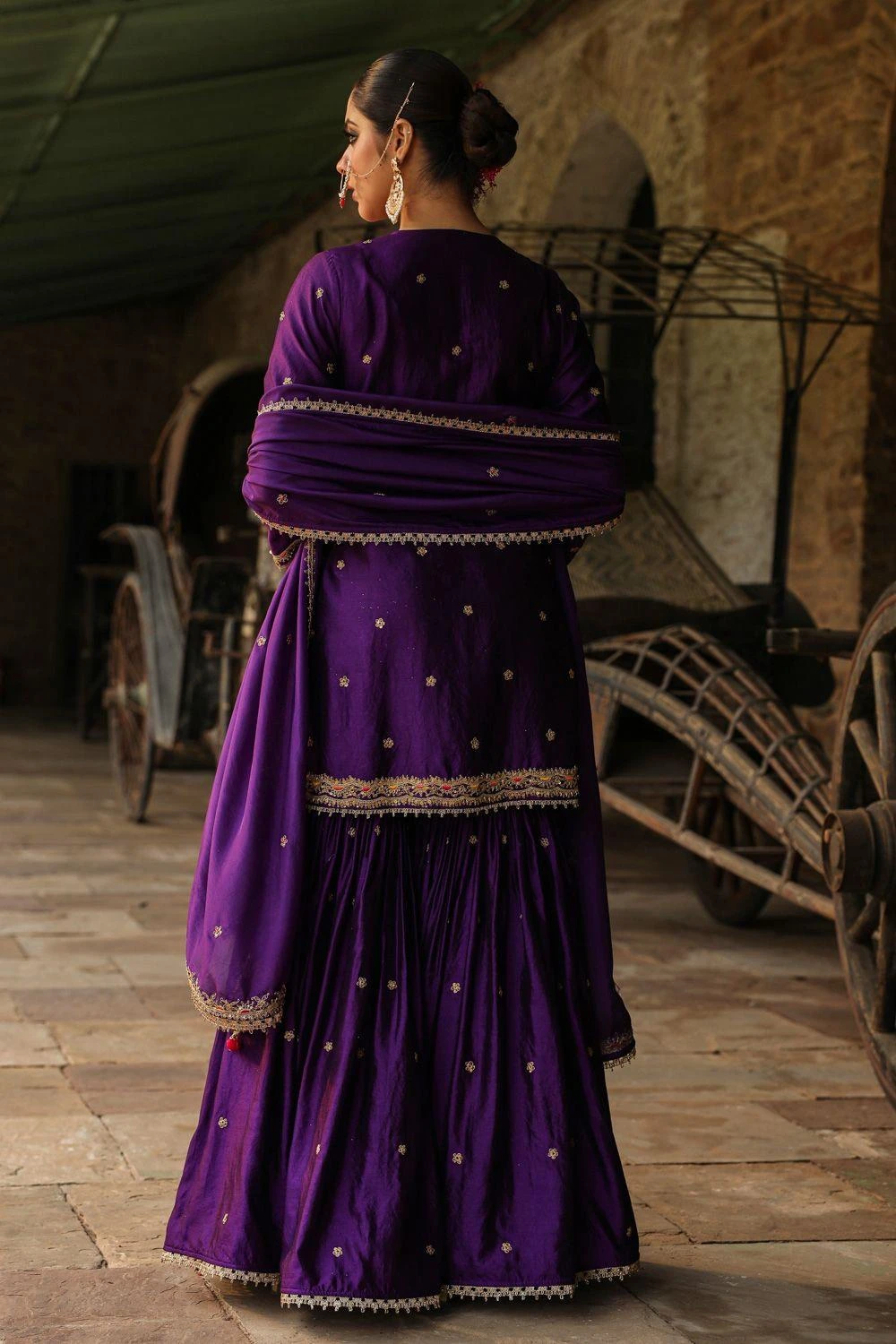 Niti Bothra Purple Zari Dori Embroidered Sharara Set 6 Niti Bothra Purple Zari Dori Embroidered Sharara Set - Image 4