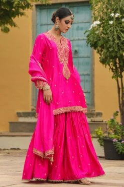 Niti Bothra Pink Zari Dori Embroidered Sharara Set -Inca Sales Store 41223nb43 3