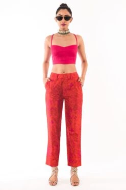 REIK Pink & Red Olsen Trench Jacket Set -Inca Sales Store 412rpf5 3