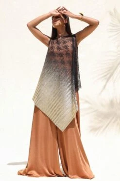 Richa Khemka Tan Floor Length Jumpsuit -Inca Sales Store 426076 3