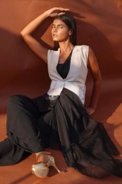 Richa Khemka Black Rafia Gilet Set -Inca Sales Store 426081 4