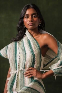 Richa Khemka One Shoulder Jumpsuit & A Rafia Textured Drape -Inca Sales Store 426084 4