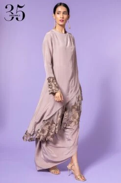 Aikeyah Grey Embroidered Layered Dress -Inca Sales Store 42aik12 3