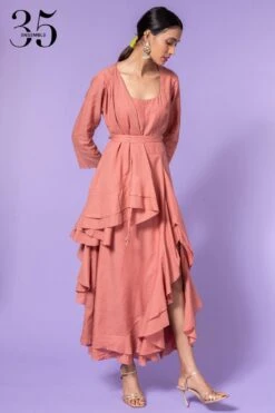 Best Seller 7 Aikeyah Pink Layered Dress With Belt