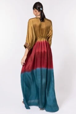 CAPISVIRLEO Ombre Dyed Habutai Silk Kaftan -Inca Sales Store 44cp1 5