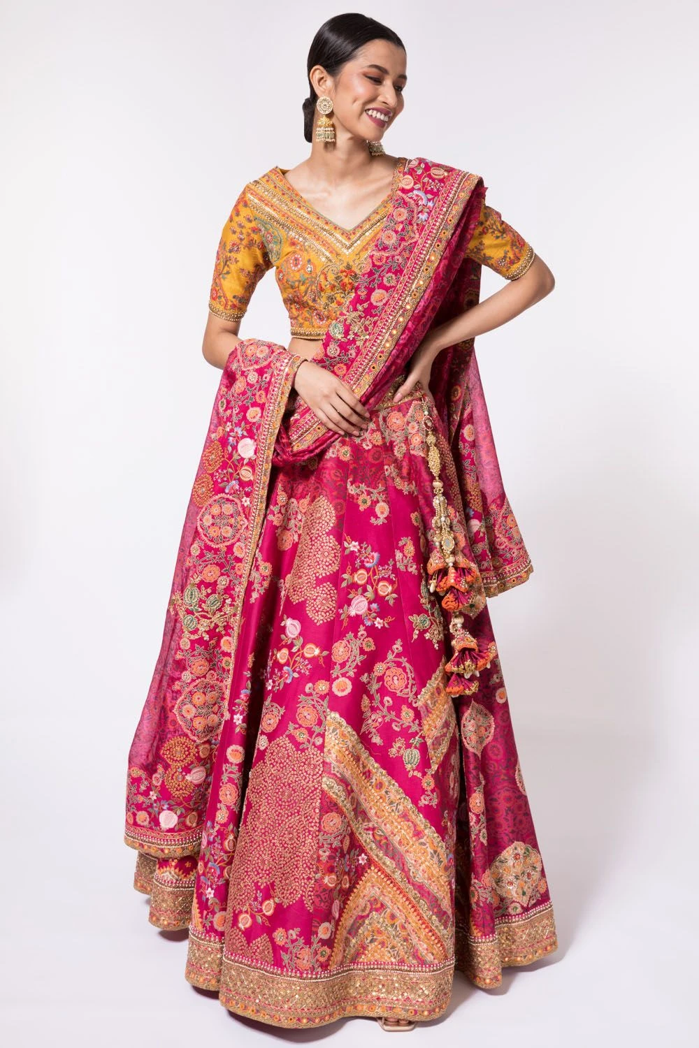 Debyani Magenta Pink Embroidered Lehenga Set 3 Debyani Magenta Pink Embroidered Lehenga Set