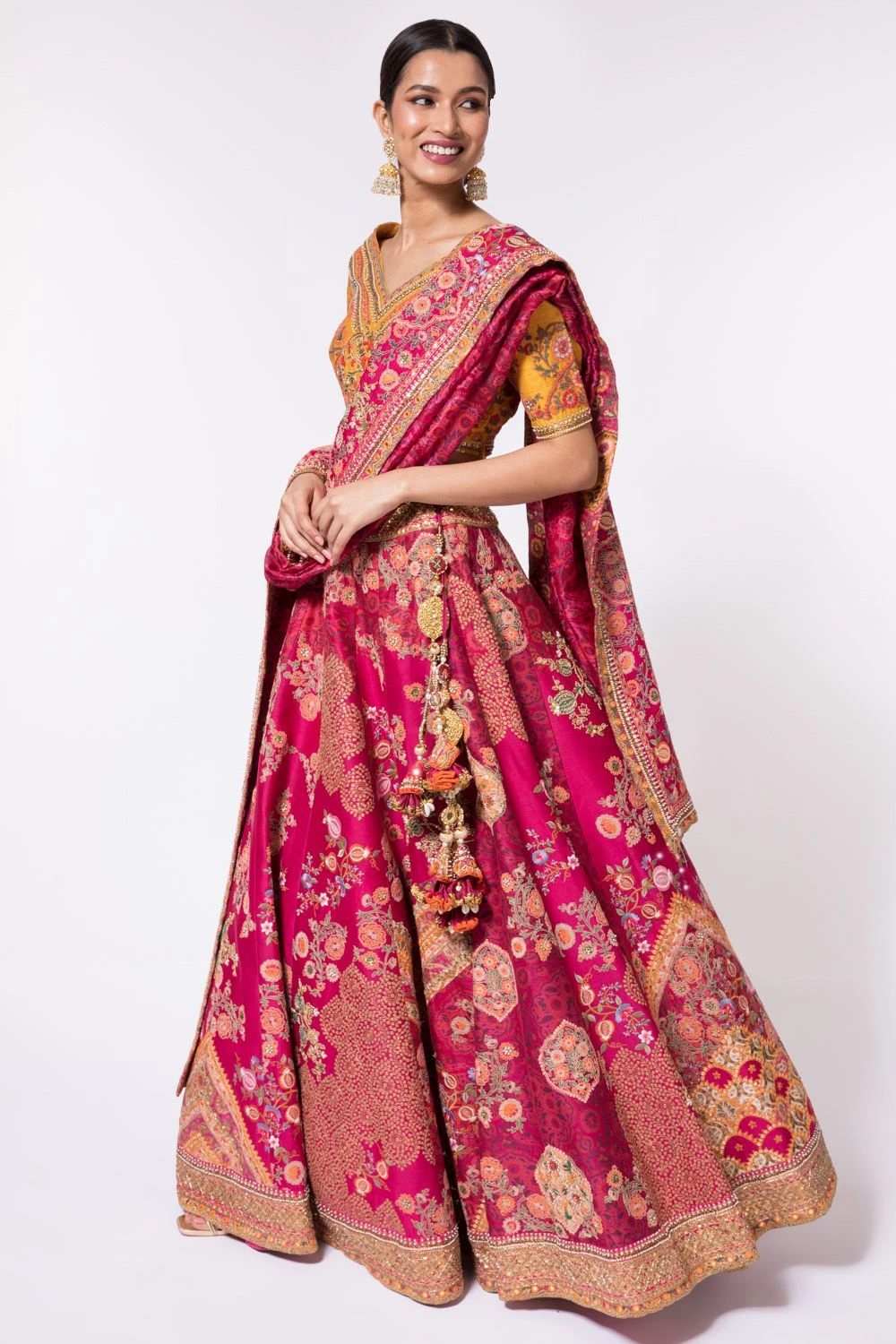 Debyani Magenta Pink Embroidered Lehenga Set 4 Debyani Magenta Pink Embroidered Lehenga Set - Image 2