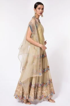 Debyani Green Embroidered Sharara Set With Cape -Inca Sales Store 44dby19 3