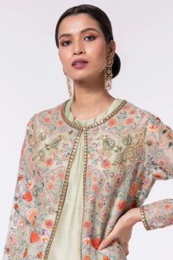 Debyani Pastel Green Embroidered Jacket Set -Inca Sales Store 44dby6 4