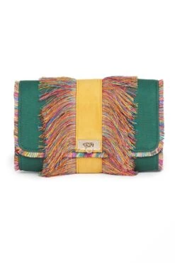 JENA Forest Green Fringe Crossbody