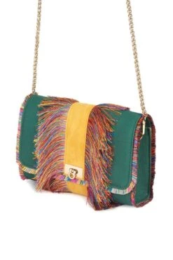 JENA Forest Green Fringe Crossbody -Inca Sales Store 455575 3