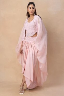 Anamika Khanna Pink Embellished Cape Set -Inca Sales Store 4723ak8 3