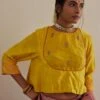 Shorshe Yellow Angrakha Blouse