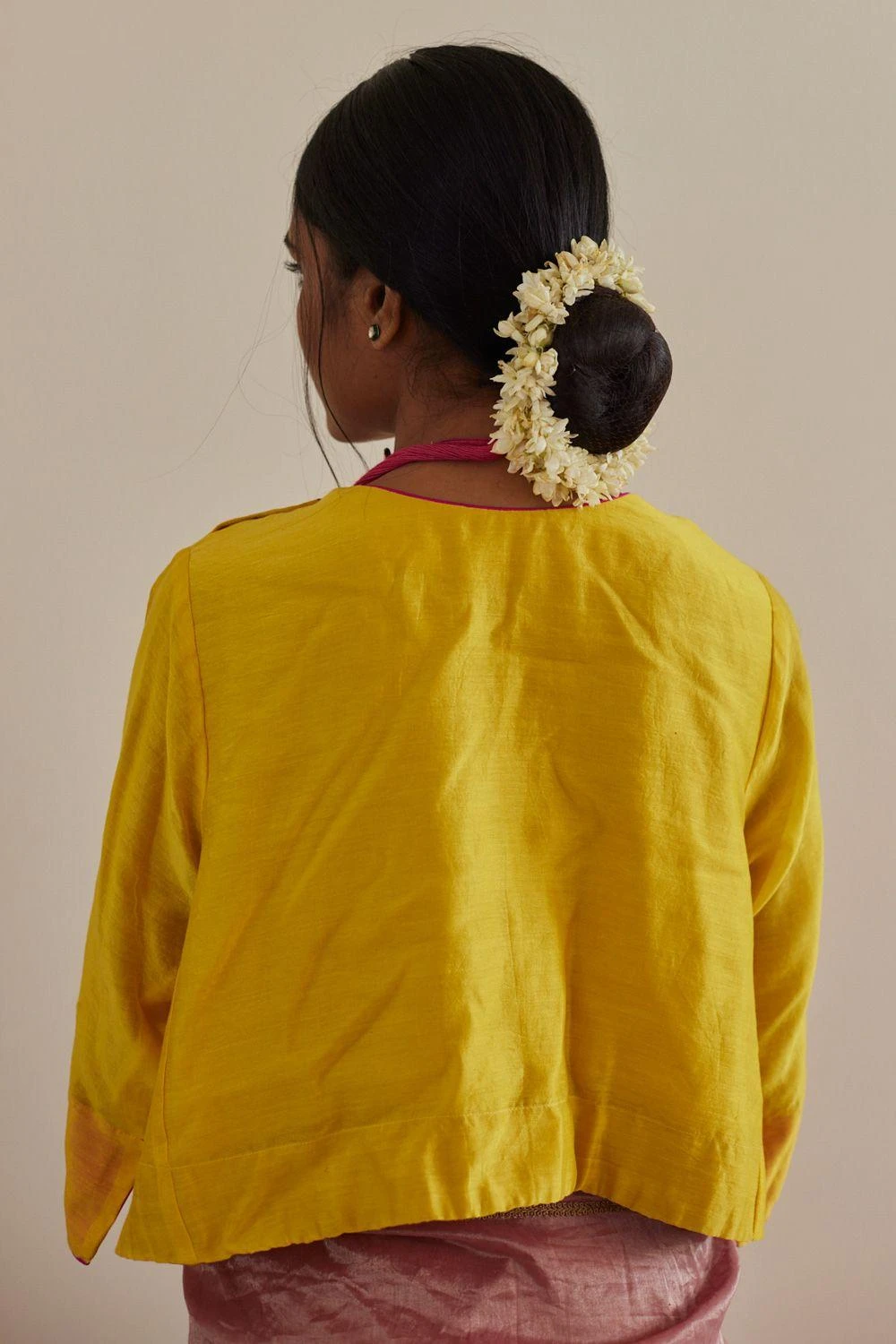 Shorshe Yellow Angrakha Blouse 4 Shorshe Yellow Angrakha Blouse - Image 2