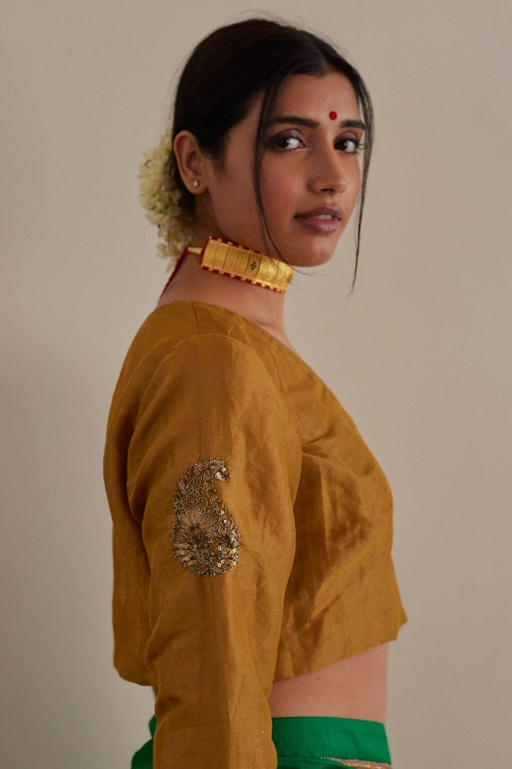 Shorshe Gold Hand Embellished Blouse 4 Shorshe Gold Hand Embellished Blouse - Image 2