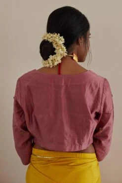 Shorshe Onion Pink Hand Embroidered Blouse -Inca Sales Store 4923se20 3