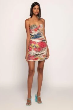 Saaksha & Kinni Periwinkle Bandhani Printed Mini Dress