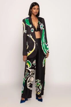 Saaksha & Kinni Black Paisley Printed Pants