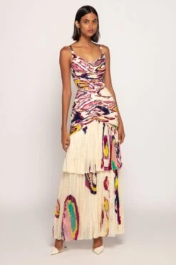 Saaksha & Kinni Ivory Paisley Printed Dress