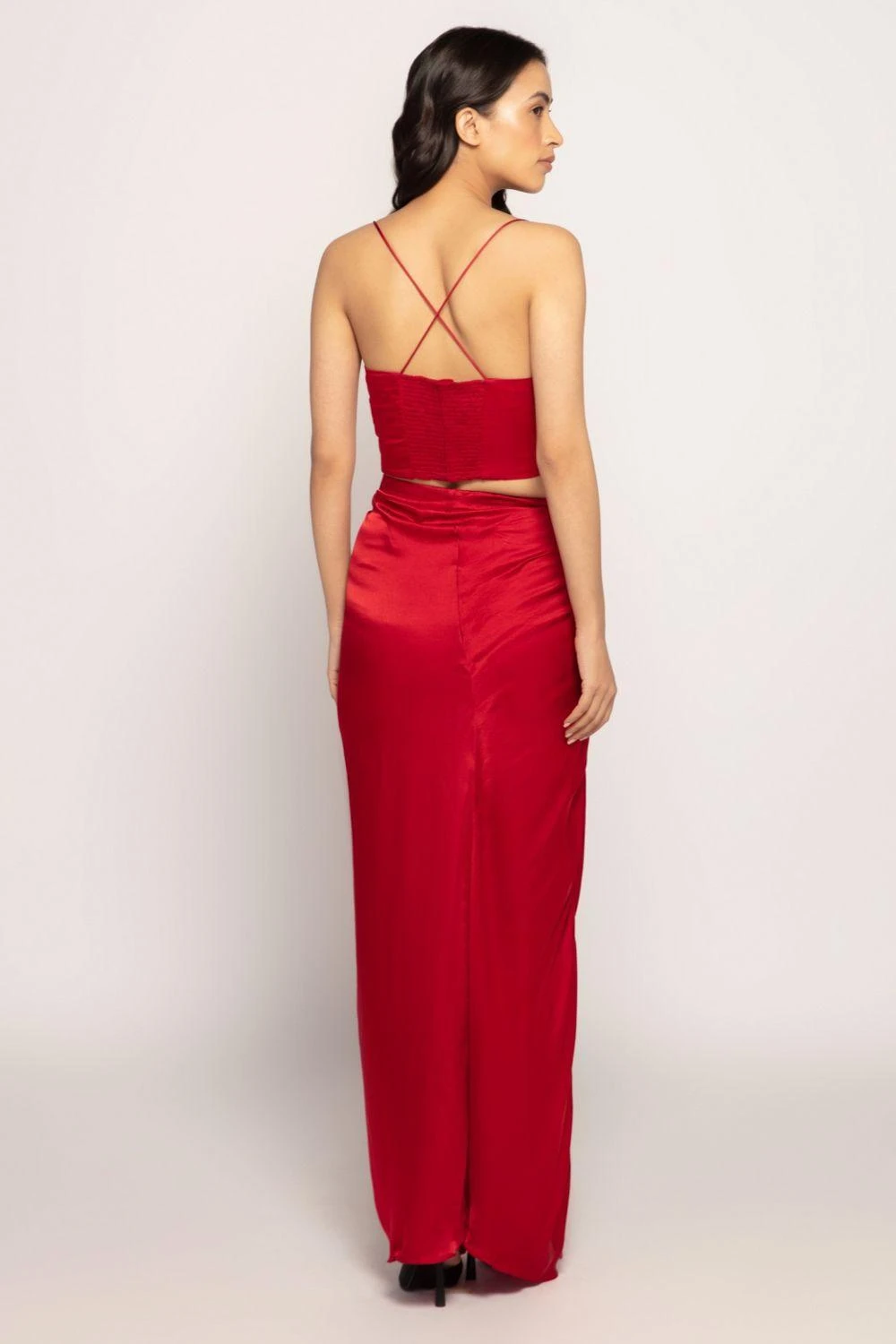 Saaksha & Kinni Maroon Bandhani Printed Cape Set 5 Saaksha & Kinni Maroon Bandhani Printed Cape Set - Image 3