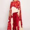 Saaksha & Kinni Red Bandhani Printed Kaftan Style Cape Set -Inca Sales Store 4923sk68 1