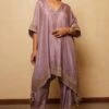 Pooja Keyur Lilac Embellished Kaftan Set