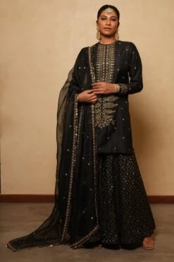 Pooja Keyur Black Organza Dupatta