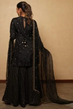 Pooja Keyur Black Organza Dupatta -Inca Sales Store 51023pk6 4