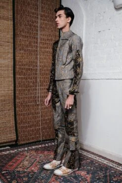 QUOD Black & Grey QUOD Printed Racer Shirt Jacket -Inca Sales Store 51123qu48 2