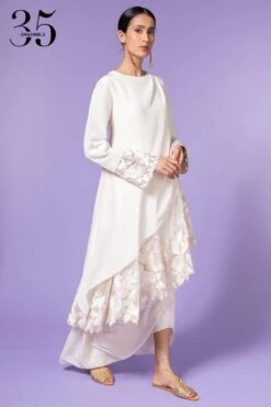 Aikeyah White Embroidered Layered Dress -Inca Sales Store 511ak06 3