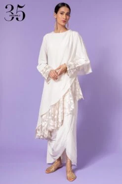 Aikeyah White Embroidered Layered Dress -Inca Sales Store 511ak06 4
