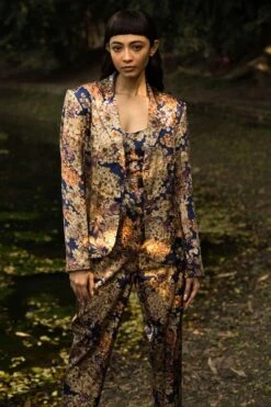 REIK Navy & Beige Botanical Printed Blazer Set -Inca Sales Store 511rps3 3
