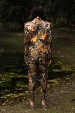 REIK Navy & Beige Botanical Printed Blazer Set -Inca Sales Store 511rps3 5