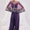 Divya Aggarwal Zoey Regal Purple Sequin Adorned Cape Set