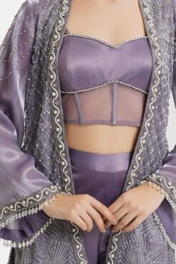 Divya Aggarwal Verona Regal Purple Sequin Adorned Jacket Set -Inca Sales Store 5124pu32 4