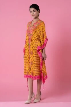 Siddhartha Bansal Dawn Yellow-pink Floral Printed Kaftan -Inca Sales Store 5124sb21 3