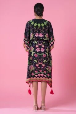 Siddhartha Bansal Midnight Black Multi-floral Printed Kaftan -Inca Sales Store 5124sb22 4