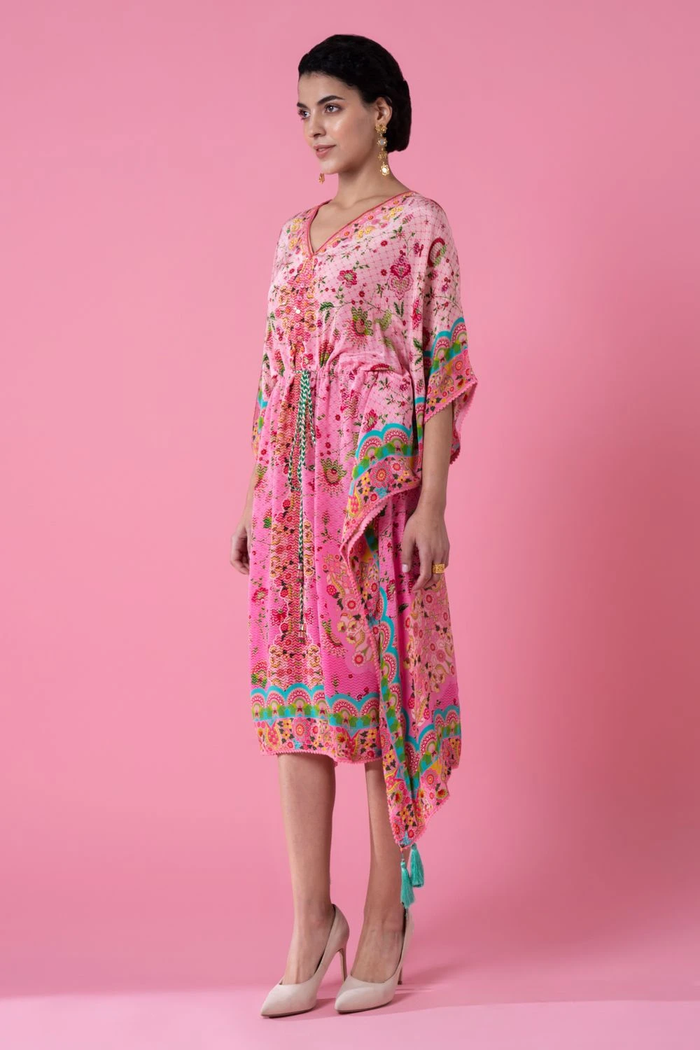Siddhartha Bansal Twilight Pink Ombre Floral Printed Kaftan 4 Siddhartha Bansal Twilight Pink Ombre Floral Printed Kaftan - Image 2