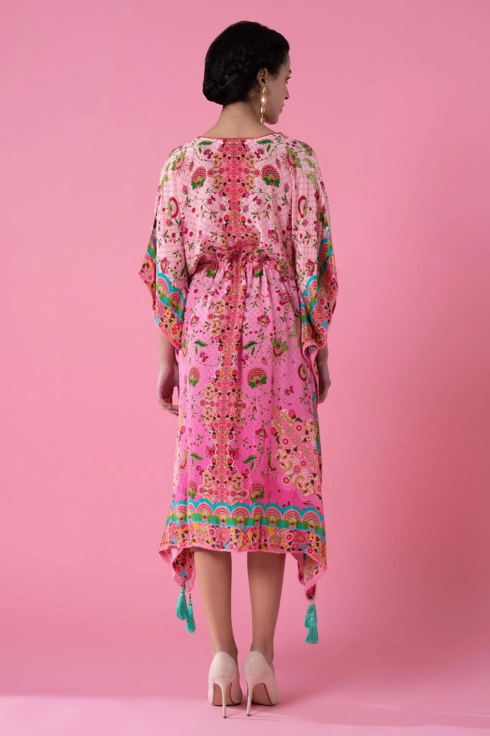 Siddhartha Bansal Twilight Pink Ombre Floral Printed Kaftan 5 Siddhartha Bansal Twilight Pink Ombre Floral Printed Kaftan - Image 3